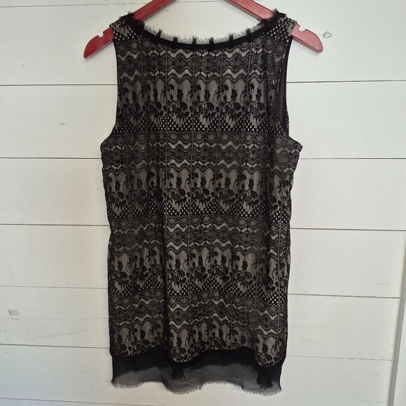 Cabi Womens Black Lace Sleeveless Top W/ Bow Detail Size M - Picture 7 of 7
